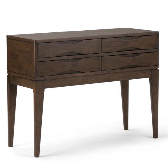 Simpli Home Harper 40 inch Wide Solid Wood Hallway Console Table in Walnut Brown