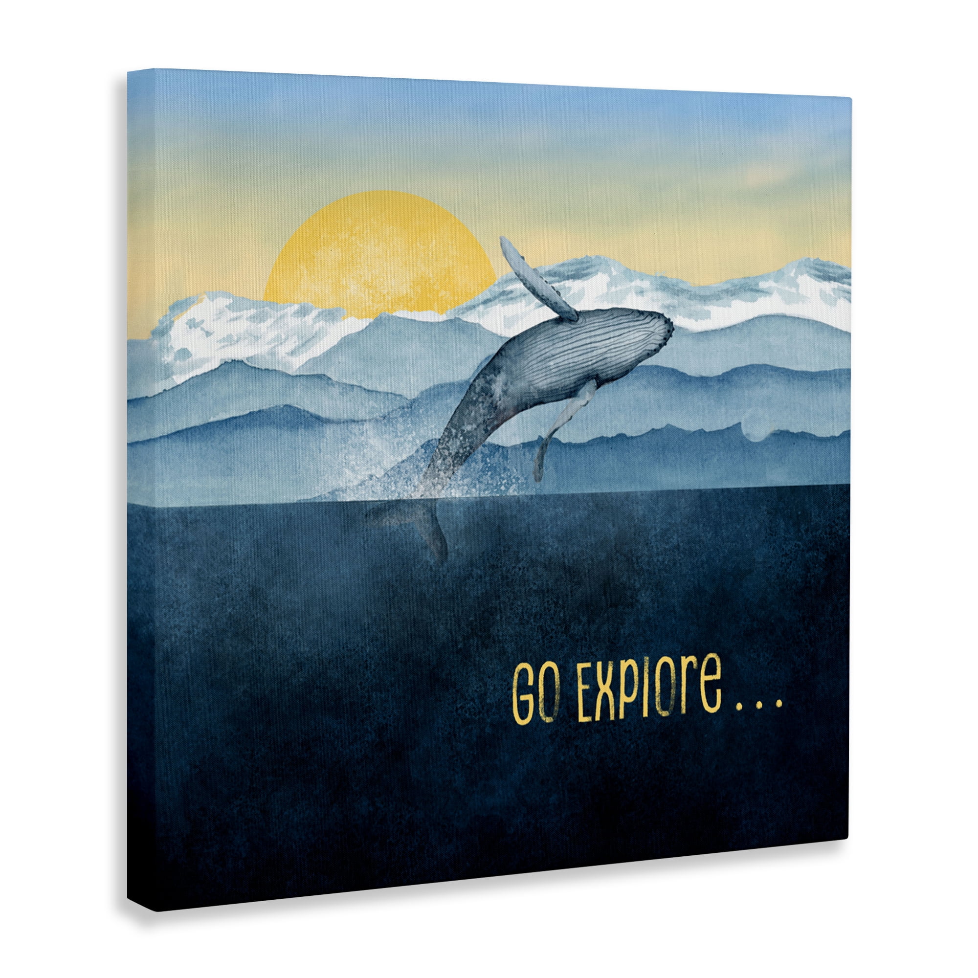 Go Explore Whale Breach Canvas Wall Art, design by Brett Blumenthal