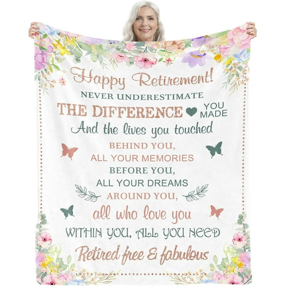 DALIHUA Classy Retirement Gifts for Women, Retired Gifts for Women Coworker, Coworker Leaving Gifts Blanket, Retirement Decorations for Women, Womens Goodbye Gifts, Going Away Gifts Idea 60"x80"