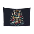 thumbnail image 7 of DouZhe Vintage Colorful Skull Rose Tapestry Modern Wall Hanging Tapestries Dorm Room Home Decor, 60" x 40", 7 of 7