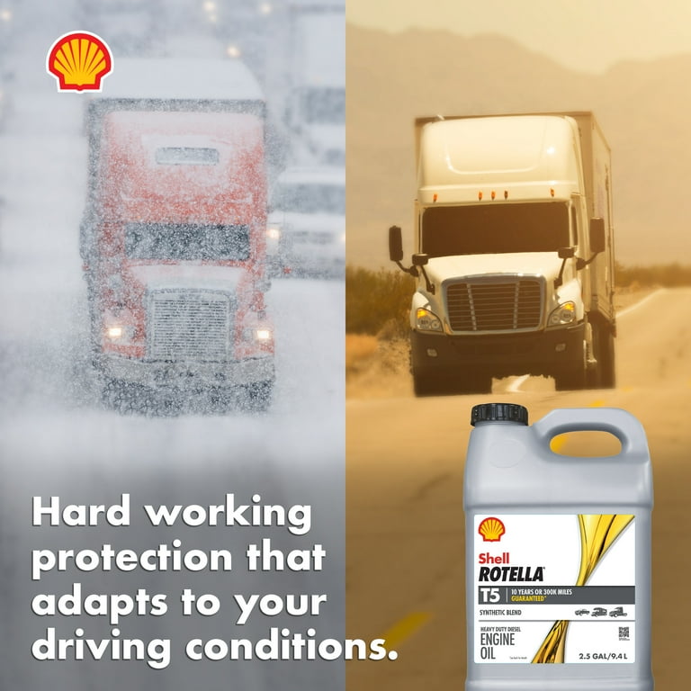 Shell Rotella T5 Synthetic Blend 10W-30 Diesel Engine Oil, 2.5