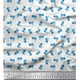 thumbnail image 1 of Soimoi polyester Crepe Fabric Bubbles & Fish Ocean Print Fabric by Yard 42 Inch Wide, 1 of 2