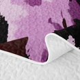 thumbnail image 5 of Castle Fairy Abstract Paint Camo Bed Spread Queen 3pcs,Watercolor Irregular Blot Queen Coverlet Set,Plum Taupe Black,1 Quilt and 2 Pillowcases, 5 of 7