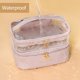 thumbnail image 4 of El maquillaje de doble capa empaqueta el bolso cosmético ligero de la PU del PVC para los regalos de vacaciones de las mujeres, 4 of 9