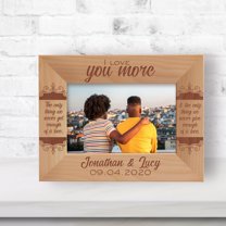 I Love You More Personalized Wooden Frame-6" x 4" Brown Horizontal