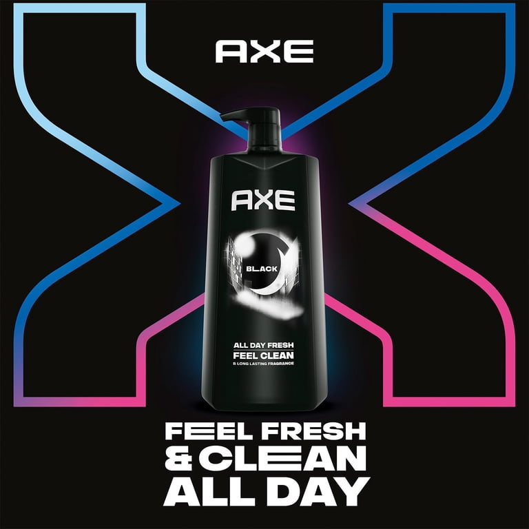 AXE Men's Body Wash, Black, 3-Pack – 3-in-1 Body, Face & Hair Wash