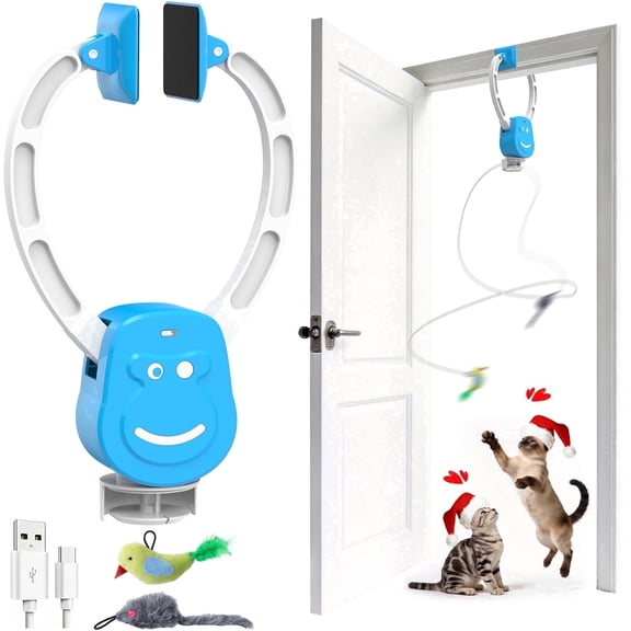 Gmdisc Interactive Cat Toys for Indoor Cats,Automatic Electric Feather Wand Toy,USB Rechargeable Self Play Hanging Cat Toy for Cats and Kittens