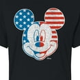 thumbnail image 3 of Disney - Americana - Mickey Face Stars And Stripes - Juniors Cropped Cotton Blend T-Shirt, 3 of 5