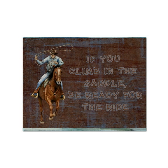 Carolines Treasures SB3061PLMT Roper Horse If You Climb In The Saddle Be Ready For The Ride Fabric Placemat, Multicolor