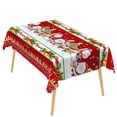 thumbnail image 6 of Duangreer Red Christmas Rectangle Tablecloth, Cartoon Snowman Santa Claus Print Waterproof Table Cover for Party Picnic Indoor Outdoor Decor, 60 x 84 Inch, 6 of 6