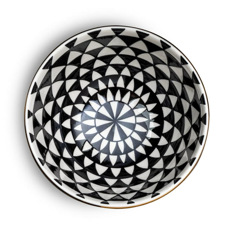 Thyme & Table Dinnerware Black & White Dot Stoneware Round Bowl -  Walmart.com