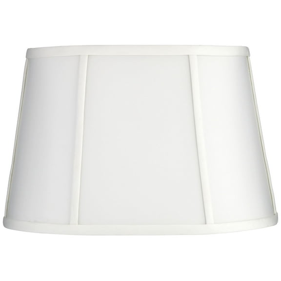 Springcrest White Racetrack Small Oval Lamp Shade 12" Wide and 9" Deep at Top x 15" Wide and 12" Deep at Bottom x 10" Slant x 10" High (Spider)