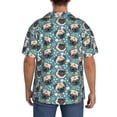 thumbnail image 3 of Susaid PUG HEAD And Flower Print Men's Polo Shirts Button Down Short Sleeve Casual Summer Beach Vintage Shirts for Men-Medium, 3 of 5