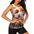 thumbnail image 2 of Fotbe Colorful Wildflower Meadow Blusas Sin Mangas para Mujer – Estilo Casual, Corte Suelto, Slim-Fit, Cuello Redondo Deportivo, Tops de Verano para Gimnasio y Yoga-Small, 2 of 7