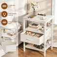 thumbnail image 4 of LIFERECORD Night Stand with Fabric Drawer, Nightstand with Charging Station, End Tables with Storage Shelf for Small Spaces, Bedside Table Side Tables for Bedroom, White, 4 of 7