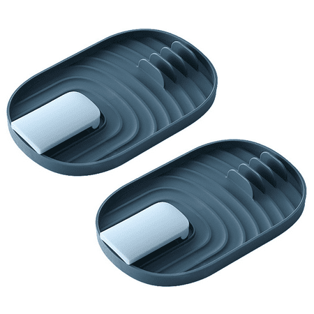 

Multifunctional Spoon Rest 2 PCS Foldable Pot Lid Holder Spoon Rest Pan Pot Cover Lid Rack Shelf Stand Holder Blue