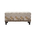 thumbnail image 3 of Naomi Tufted Entryway Storage Bench Ivory & Brown, 3 of 14