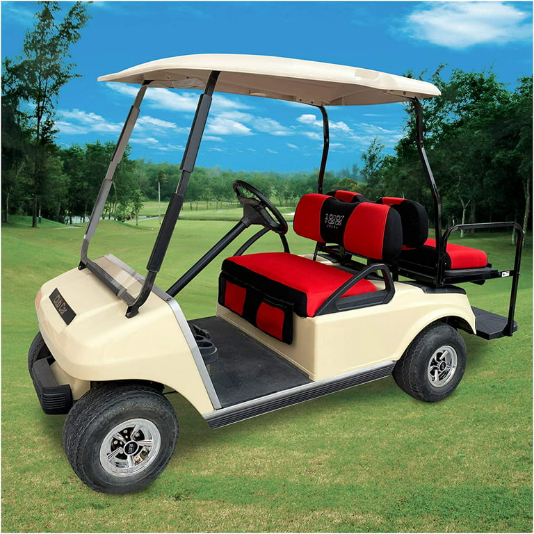 10L0L Golf Cart Seat Cover Set Fit EZGO TXT RXV & Club Car DS