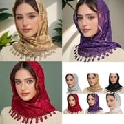 Aellinatey Traditional Tassels Lace Head Scarf Women Headwrap Catholic Chapel Bridal Veils
