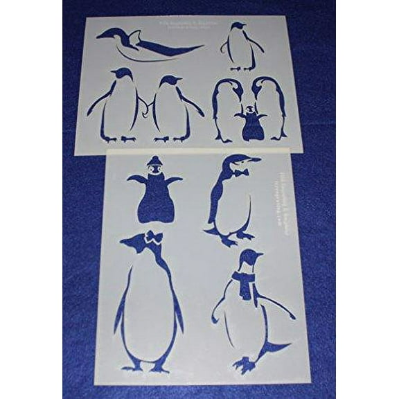 Penguin Stencils Mylar 2 Pieces of 14 Mil 8" X 10" - Painting /Crafts/ Templates