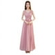 thumbnail image 3 of Vestido de dama de honor Vestido largo de gasa rosa para dama de honor Vestido para la cena de anfitriona Vestido de dama de honor, 3 of 6