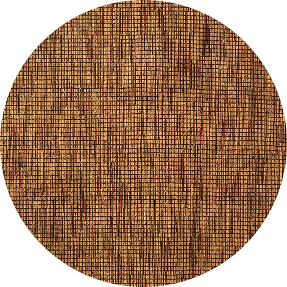 Ahgly Company Indoor Round Abstract Orange Modern Area Rugs, 6' Round