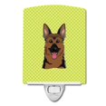 thumbnail image 1 of Carolines Treasures BB1273CNL Checkerboard Lime Green German Shepherd Ceramic Night Light, 1 of 1