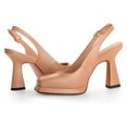 thumbnail image 2 of Ferwind Women's Slingback Sandal Pump Platform High Heels Square Toe Adult Nude  7.5, 2 of 5