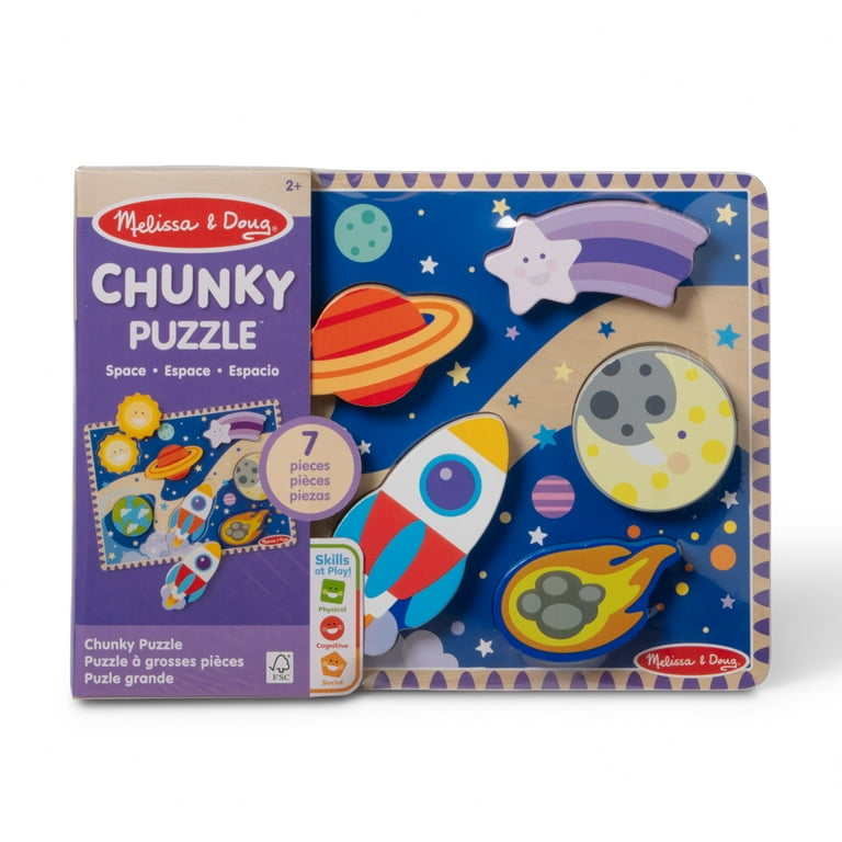 Melissa & Doug Space Wooden Chunky Learning Puzzle - 7 Pieces
