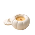 thumbnail image 5 of AZXY Halloween Decorations White Matte Pumpkin Scented Jar Candle, Wood Wick Long鈥態urning Soy Wax Candle With Lid, Aromatic Fall Thanksgiving Desktop Candle for Coffee Table Shelf Windowsill, 5 of 8