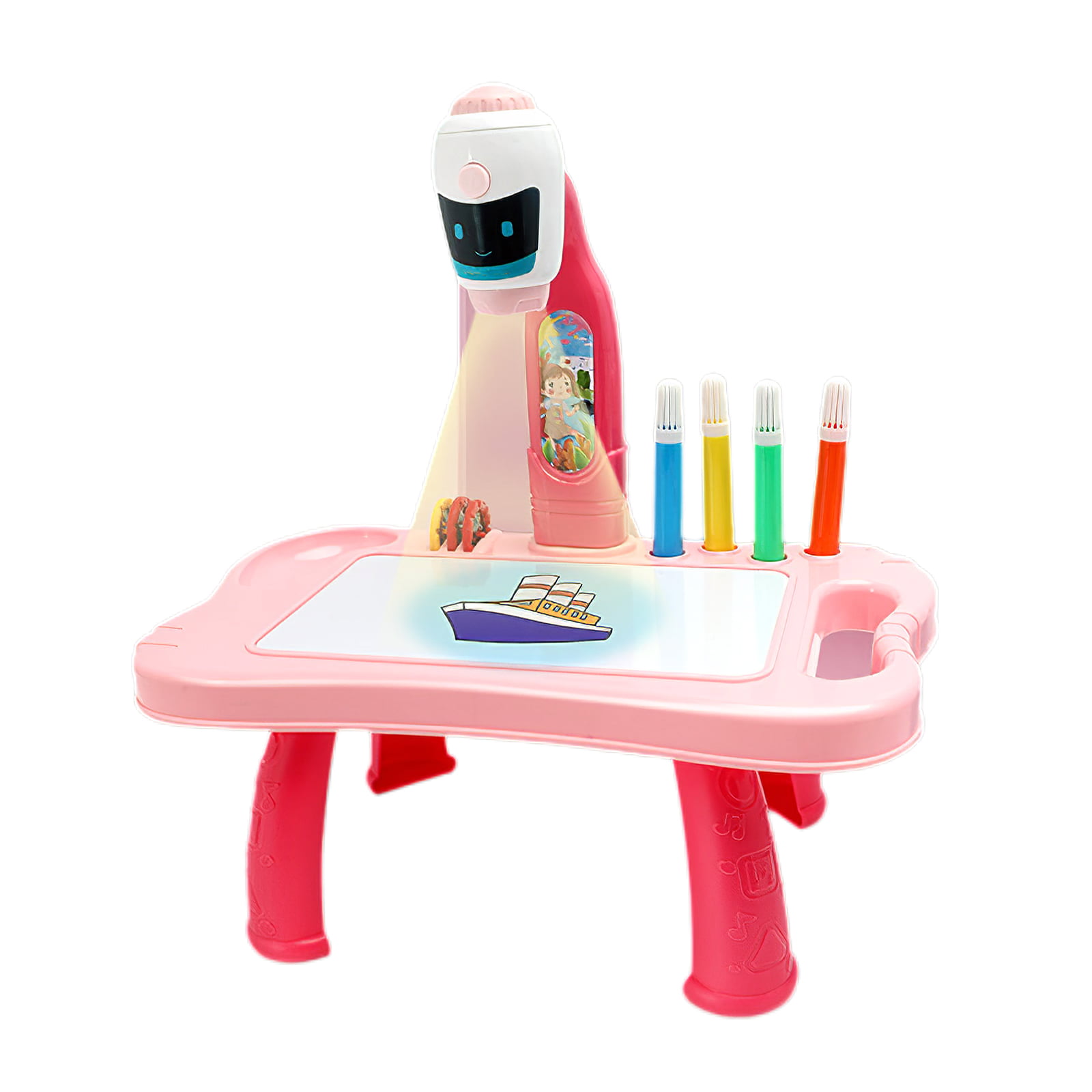Drawing Projector Table for Kids Drawing Board Doodle Sketch Pad Trace and Draw Projector Toy Writing Painting Learning Desk with Smart Projector with Light Music Home School Gifts Blue