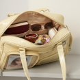 thumbnail image 3 of Hfppkn PU Leather Pin Display Ita Tote Bag Transparent Window Shoulder Handbag for Daily Use 35x11x25cm Yellow, 3 of 7