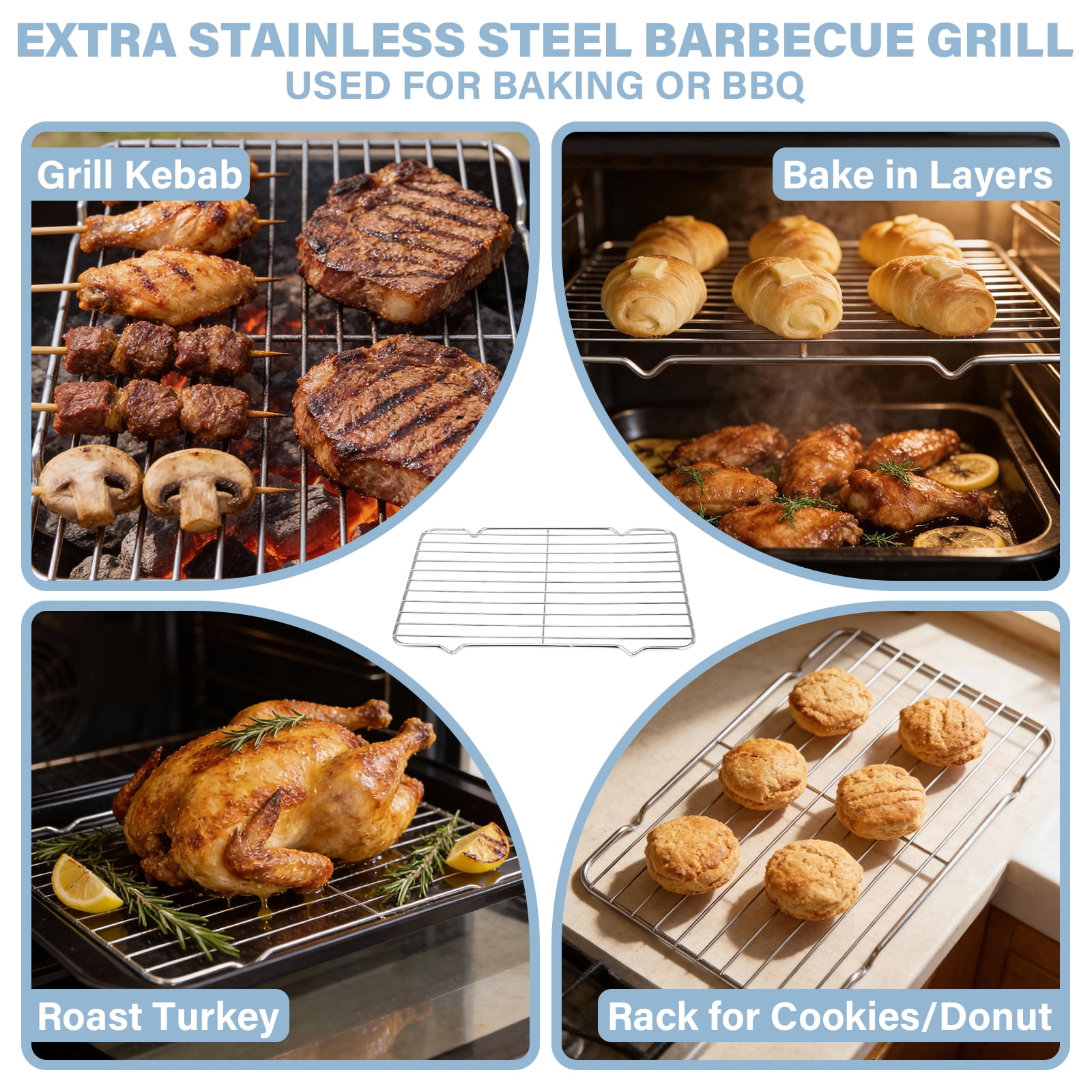 Mintazer 30 PCS Stackable Baking Pans Set, Non-stick Bakeware Sets with Round/Square Cake Pan, Loaf Pan, Muffin Pan, Cookie Sheet, Roast Pan, Cooling Rack, Oven Safe up to 450℉Bake Set for Kitchen