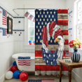 thumbnail image 3 of U.S. Flag Eagle Feather Shower Curtain, 48" x 72", Independence Day Red Wood Striped Vintage Waterproof Bathroom Curtain Washable Shower Curtain Set with 12 Hooks, 3 of 9