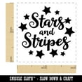 thumbnail image 2 of Stars and Stripes Script with Stars Self-Inking Rubber Stamp Ink Stamper - Red Ink - Small 1 Inch, 2 of 7