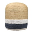 thumbnail image 5 of Ox Bay Julian Round Natural/Navy Striped Indoor Pouf Ottoman, 18"H x 18"W, 5 of 7