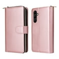 thumbnail image 4 of SaniMore for Samsung Galaxy A34 5G 3 in 1 Case, Zipper Purse Cover + Card Slots +  Kickstand + Detachable Lanyard Comprehensive Protective Shockproof Anti-drop Shell For Samsung A34 5G, Rosegold, 4 of 8