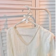thumbnail image 6 of 10 Pack Plastic Pearl Beaded Bow Clothes Dress Coat Hangers Closet Coat Storage Organizer, 16 Inches Width (Black), 6 of 10
