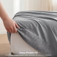 thumbnail image 3 of U by Bedsure Twin-XL Sheets Set, 3 Pieces Dorm Deep Pockets Cooling Soft Polyester Microfiber Bed Sheets Set, Light Gray, 3 of 11