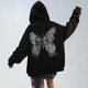 thumbnail image 5 of Puntoco, cárdigan de felpa con estampado de mariposa y letras y cremallera con capucha para mujer, suéter, abrigo/chaqueta informal de manga larga con capucha para mujer Puntoco Puntoco-1312, 5 of 6