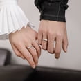 thumbnail image 5 of Adjustable Opening Starry Sky Korean Style Couple Rings Platinum Plated Matching Fashion Jewelry Anniversaries, 5 of 6