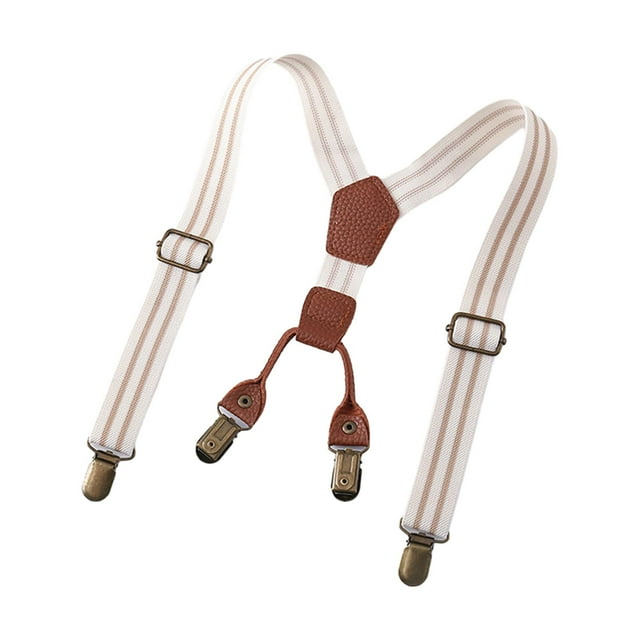 Tirantes para niños, accesorios de ropa, tirantes ajustables con 4 tirantes para la espalda Beige