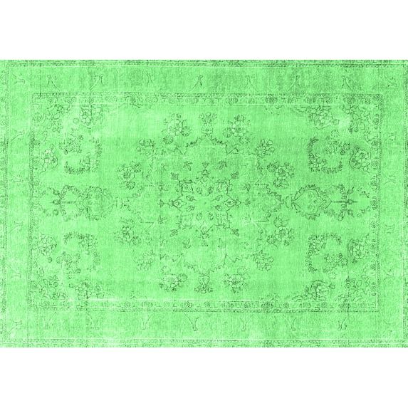 Ahgly Company Indoor Rectangle Persian Emerald Green Traditional Area Rugs, 2' x 5'