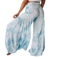 thumbnail image 4 of Pantalons de Plage Boho pour Femmes Taille Haute Décontractée Ample Jambe Large Droite Imprimée, 4 of 6