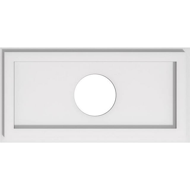 Ekena Millwork CMP18X9RE-04000 4 in. ID x 6.25 in. Rectangle Architectural Grade PVC Contemporary Ceiling Medallion