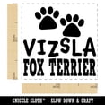 thumbnail image 2 of Vizsla Dog Paw Prints Fun Text Self-Inking Rubber Stamp Ink Stamper - Orange Ink - Small 1 Inch, 2 of 7