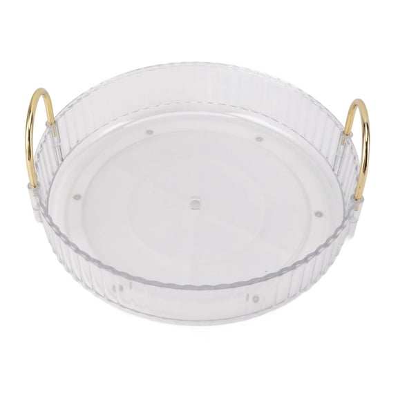 Xirurus Bathroom Organizer & Makeup Organizer, Rotating Clear Cosmetic Tray, Waterproof Vanity Organizer Space Saving