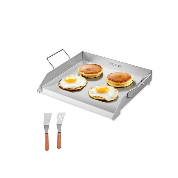VEVOR Parrilla universal para barbacoa de acero inoxidable de 18 x 16 pulgadas con superficie plana, utensilios de cocina