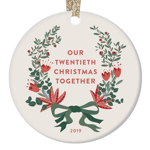 20 Years Together Ornament Christmas 2019 Dated Anniversary Party Gift ...