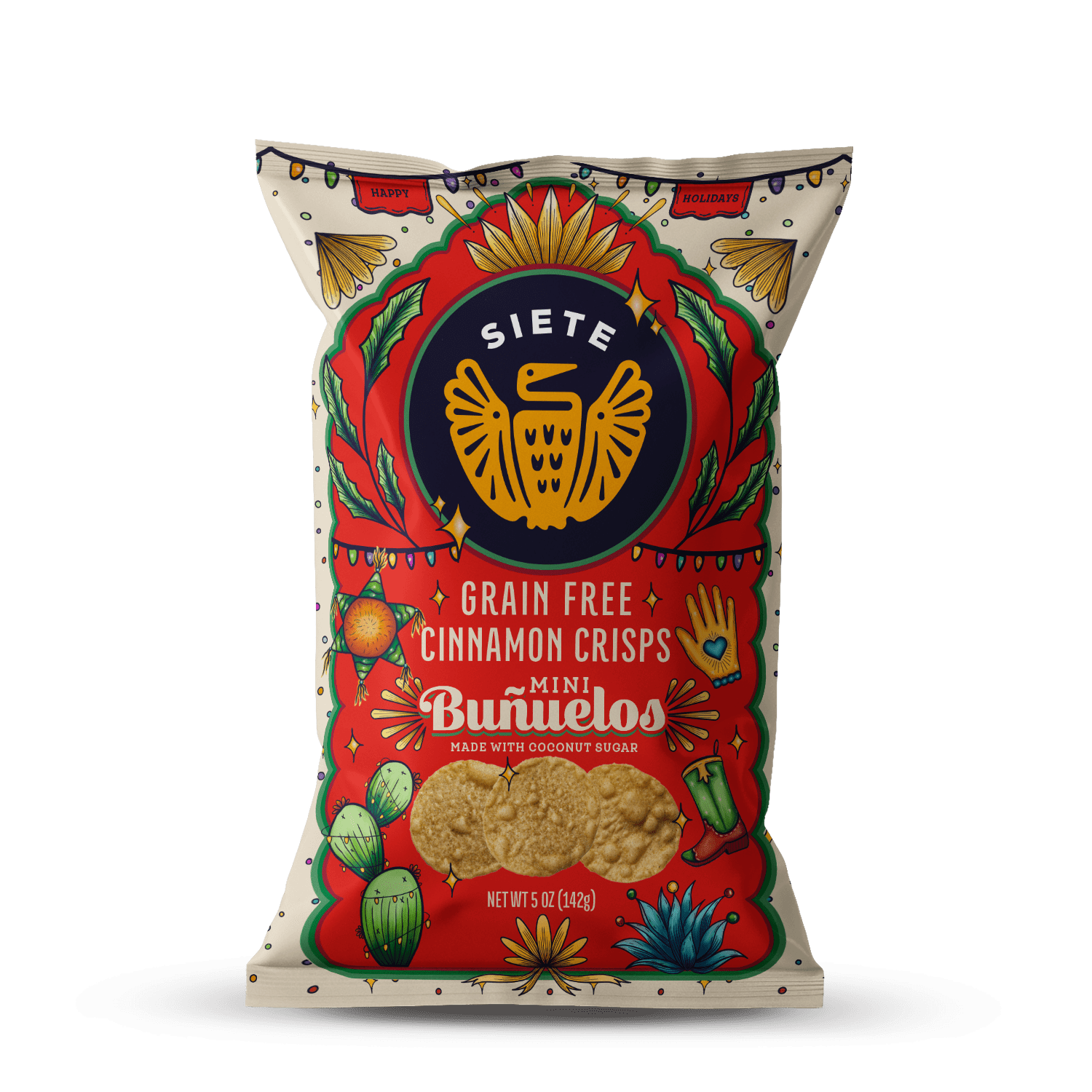 Siete Family Foods, Buñuelos Cinnamon Crisps, Grain Free, 5 oz. Bag